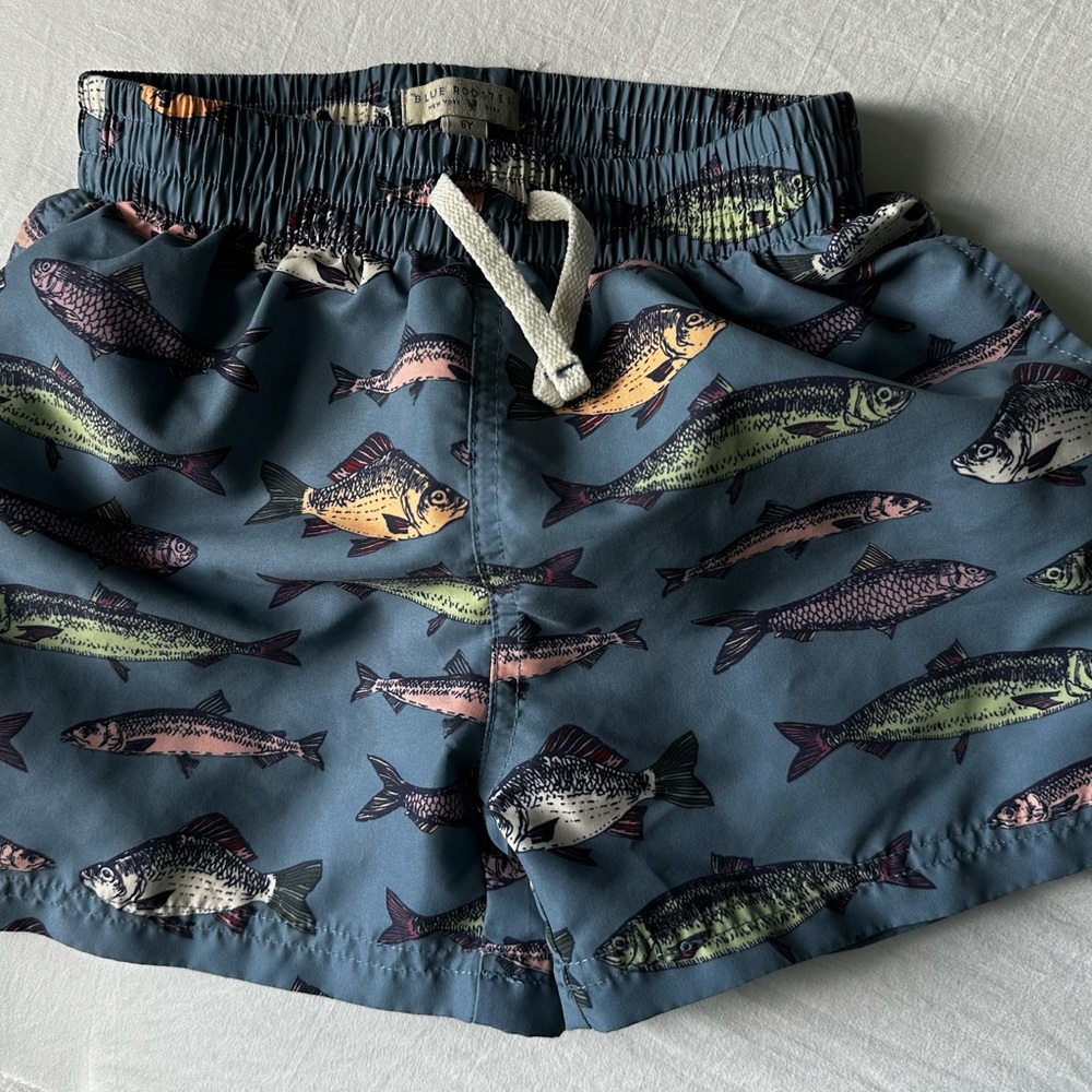 Blue Rooster Collection Fish Print Swim Trunks - Multicolor